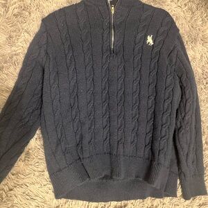 Polo Ralph Lauren Dark Blue Cable Knit Zip Sweater